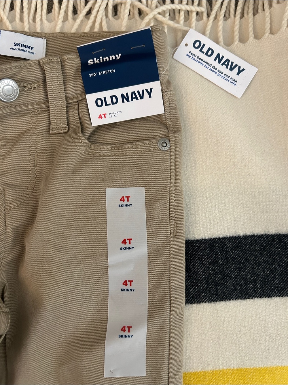 Old Navy Boys Skinny Pants - Khaki Tan - Picture 3 of 4